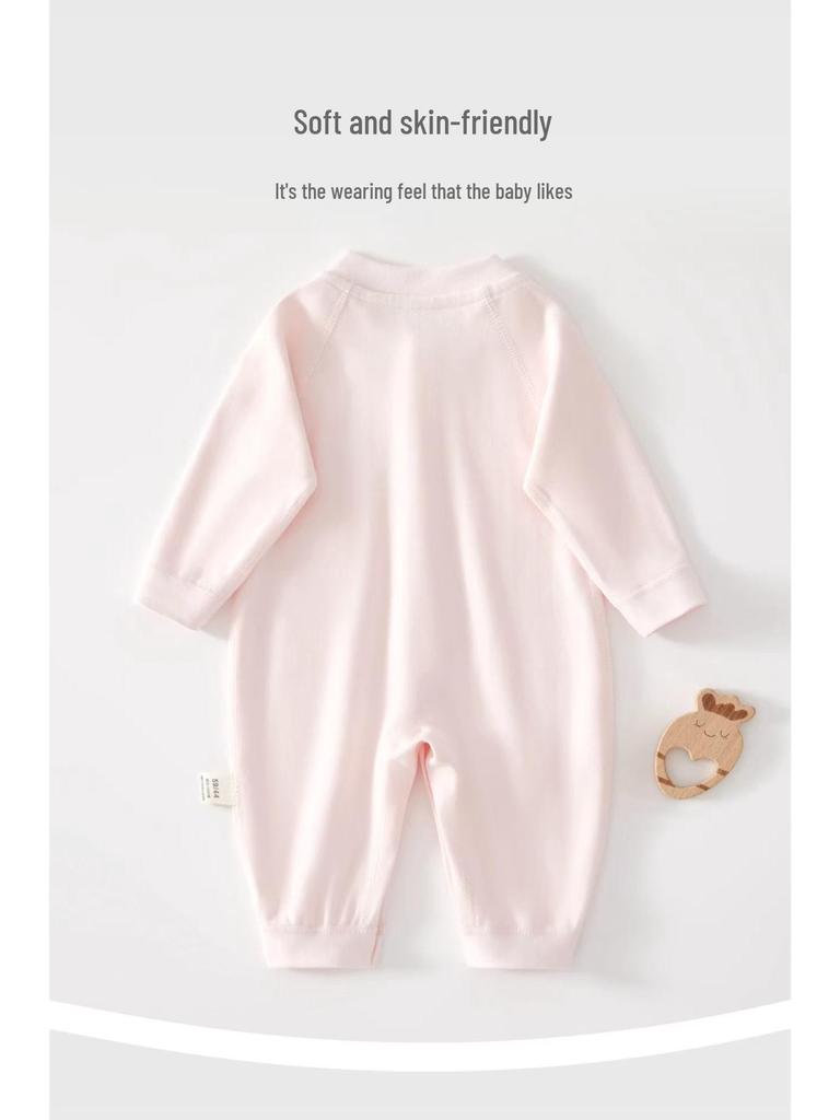 Pure Cotton Newborn Long Sleeve Bodysuit - Spring/Autumn Base Layer Pajamas