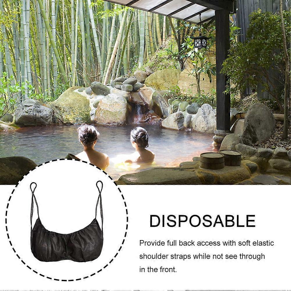 Sujetador Desechable - Sujetador de Ropa Interior Superior Desechable para Spa de Mujer para Bronceado con Spray, Empaquetado Individualmente (Blanco)