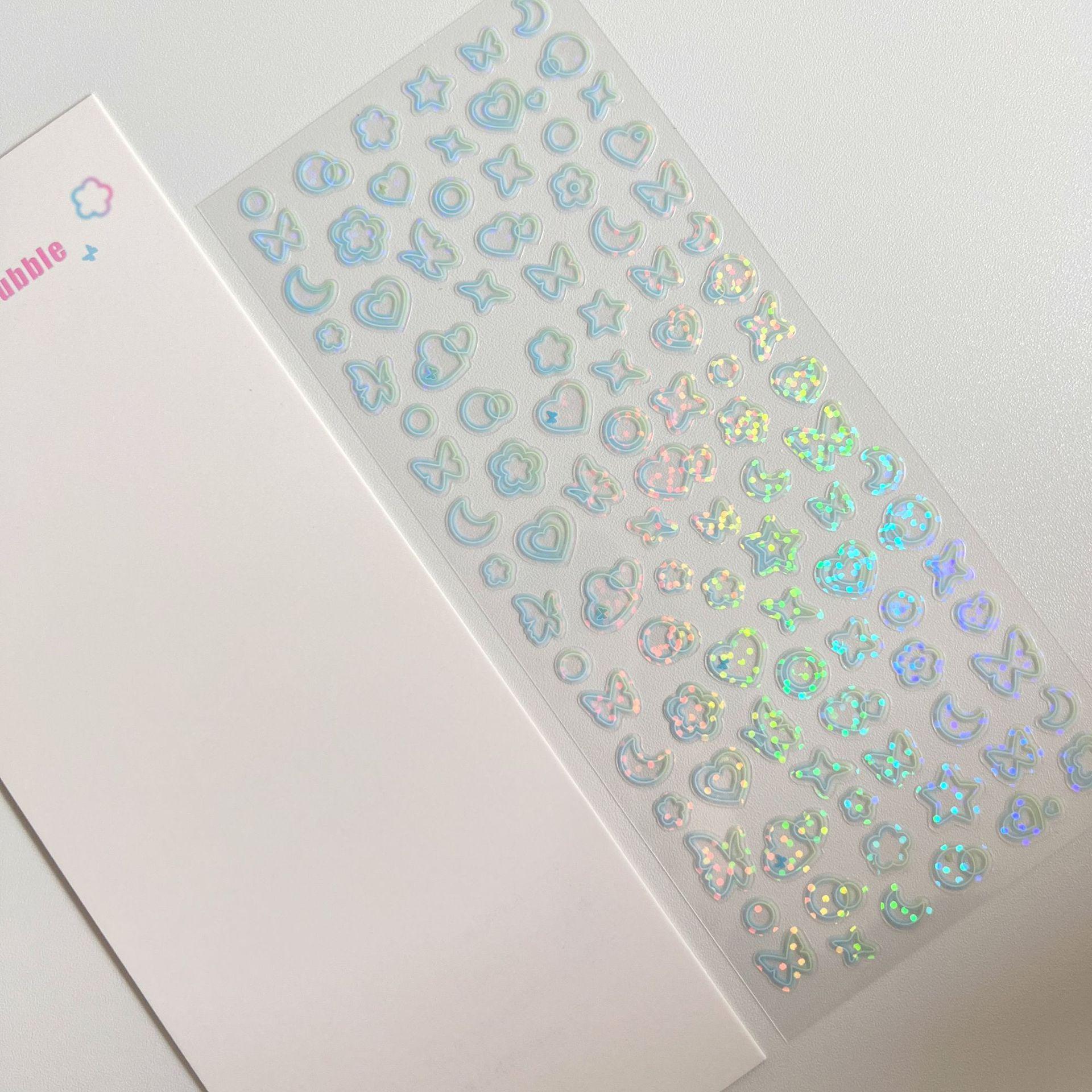 

Корейские популярные наклейки Dream Bubble Butterfly Series Gradient Transparent Goo Card DIY Decorative Stickers зелёный