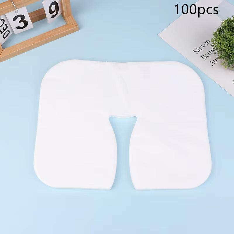 100-500pcs Disposable Face Cradle Covers Headrest Massage Pillow Paper Soft Non-Woven Face Covers for Spa Salon Beauty Supplies