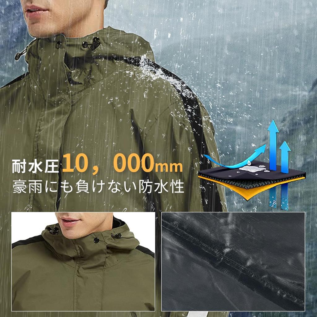 Arashiyama Golf Rainwear Windbreaker Rain Suit Set for Outdoor and Commuting Size Men's (Waterproof, Lightweight, Stretch) Activities, Motorcycle,