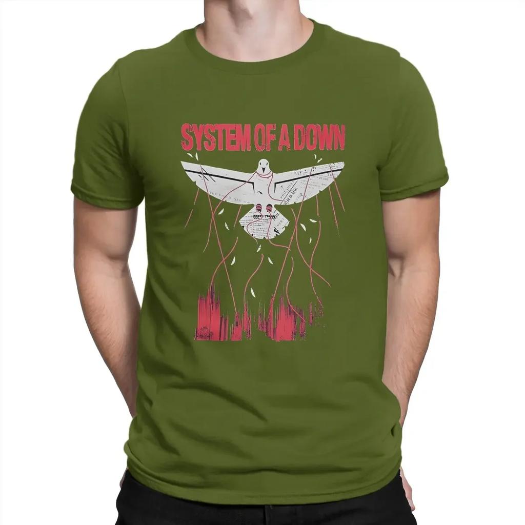 Bird down T shirt pure cotton hipster T-shirt crew neck System Of A Down tee shirt short sleeve tops Classic