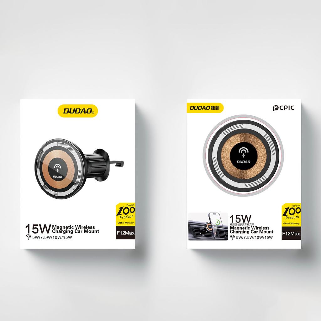 Dudao 15W MagSafe Magnetic Car Vent Mount with Wireless Charging - Black