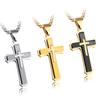 3D Cross Pendant Necklace Titanium Steel Fade Resistant Mens Jewelry Accessory
