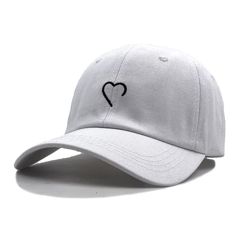 Simple Embroidery Love Baseball Cap Children Spring And Summer Sunshade Sunscreen White Cap Versatile Tide