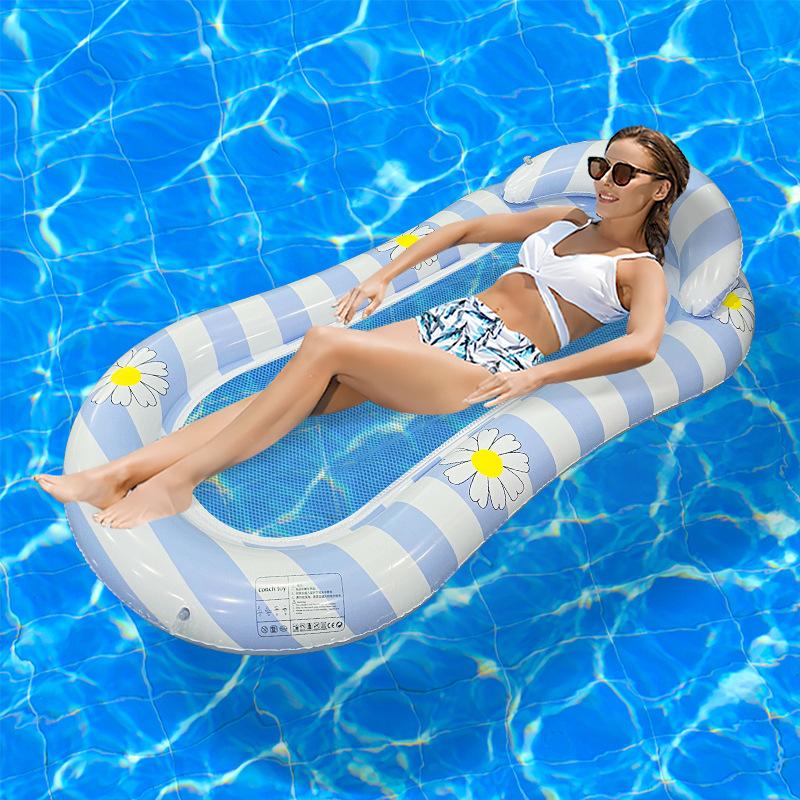 Water Hammock Swimming Pool Inflatable Cushion  Air Mattress Summer Outdoor Swimming Beach Lounge Chair Floating Bed Chair