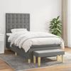 Maison Exclusive - Dark Grey Slat Bed Base and Mattress 90x190 Cm Fabric