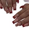 Valentine's Heart-Shaped Nail Art: Medium-Long Square Wearable Nails