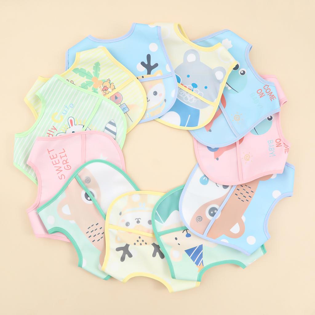 Random pattern piece set baby rice pocket baby waterproof saliva towel baby bib bib eating bib