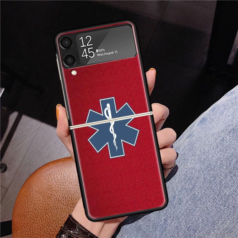 EMT EMS Medical Rescue Phone Case For Samsung Z Flip 7 6 5 4 3 Galaxy ZFlip7 ZFlip6 ZFlip5 ZFlip4 ZFlip3 5G Print Cover
