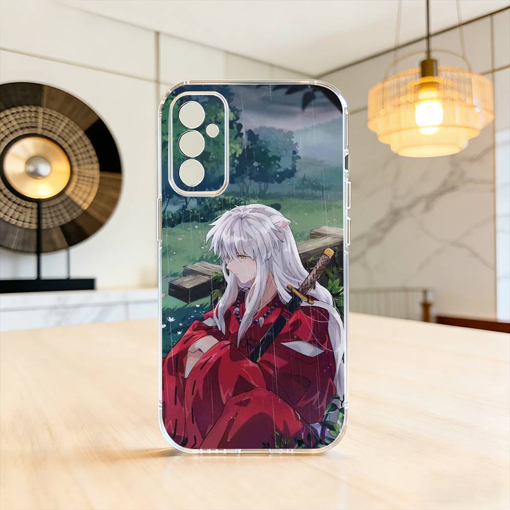 Inuyasha Silhouette Red Katana Anime   Phone Case Transparent Silicone Soft For SamsungA10,12,20,21S,30,31,40,50,51,52,70,71