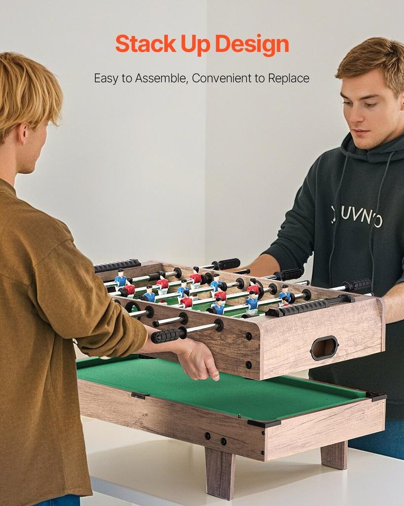 82cm Air Hockey Table 4-in-1 Combo Game Table Foosball Ping Pong Billiard