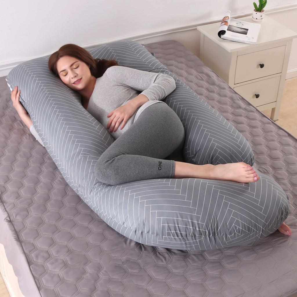 Jiabinfu Pregnancy Pillow, U Shaped Full Body Pillow for Maternity Support, Sleeping Pillow with Cover for Pregnant Women