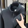 Men's High-End Thick Fleece Zipper Cardigan Sport Jacket with Stand Collar