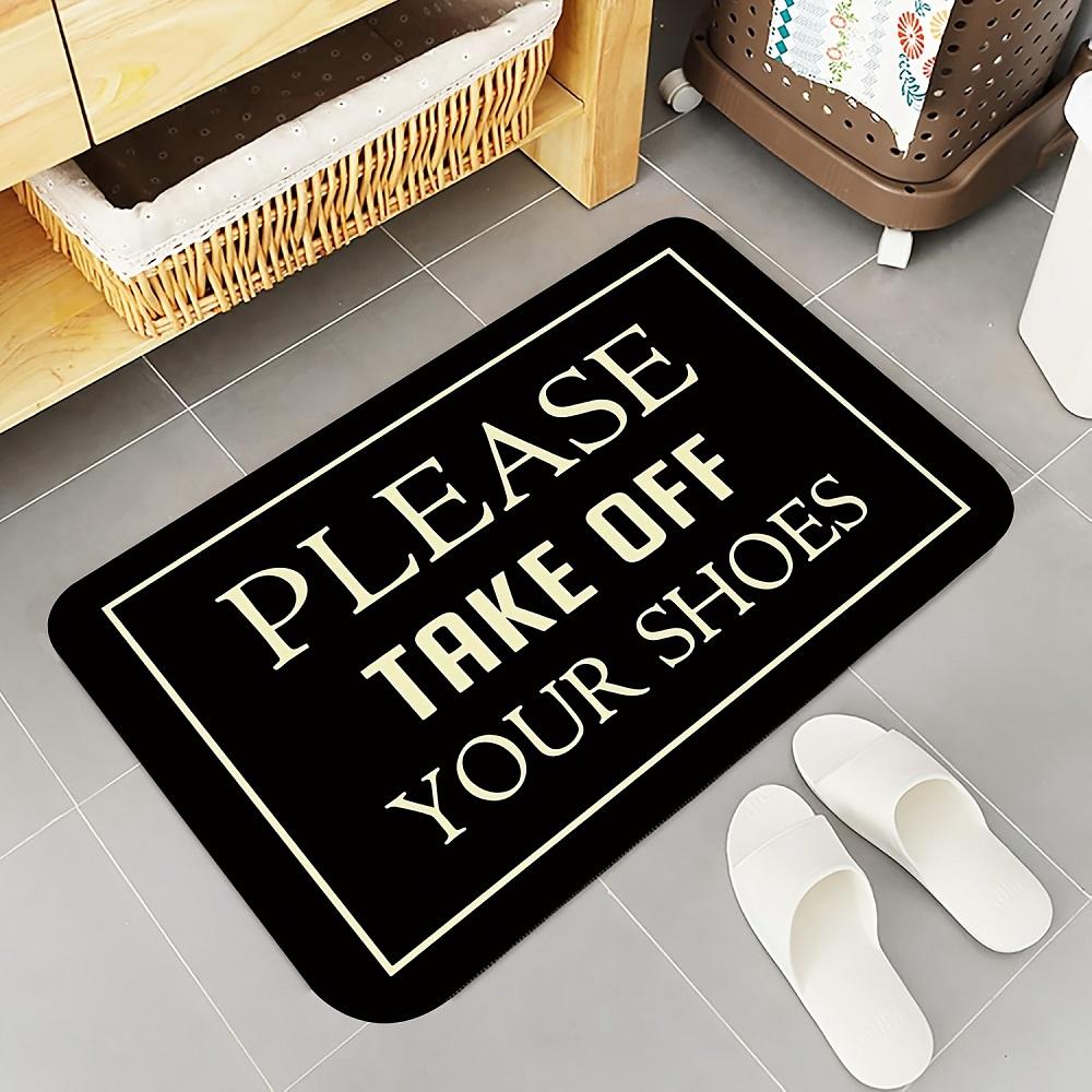 

Please Take Off Your Shoes Letters Floor Mat Carpet for Bedroom Living Room Hallway Sofa Area Rug Anti-slip Soft Home Decoration 40cm x 60cm чорний