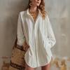 Women's Pleated Lapel Blouse Loose Fit Versatile Top for Work Commute and Daily Wear