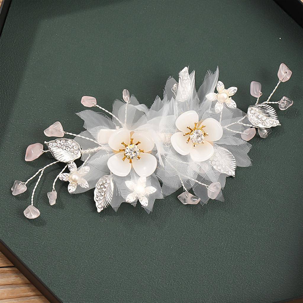 Silk Flower Hair Comb for Elegant Updos and Half-Up Styles Durable Hand-made Design for Weddings Parties Daily Use