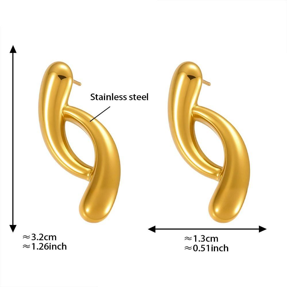 Waterproof Gold Plated Earrings 18k Gold Plated Stainless Steel Earrings  Fashion Accessories