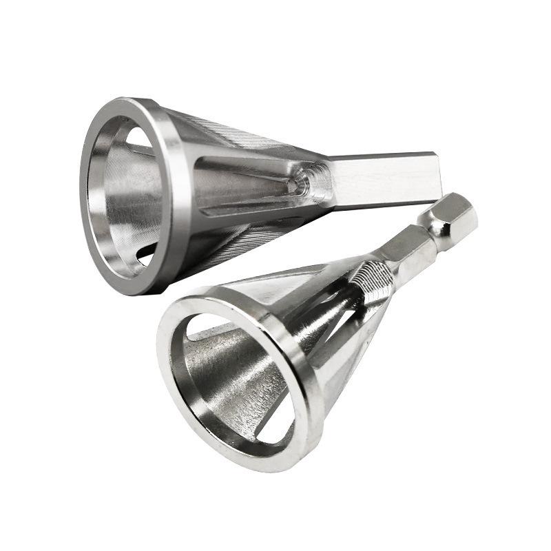 Deburring Chamfer Tool for Angle Grinders - Trims & Removes Burrs, Fits Collet Drills, New Design