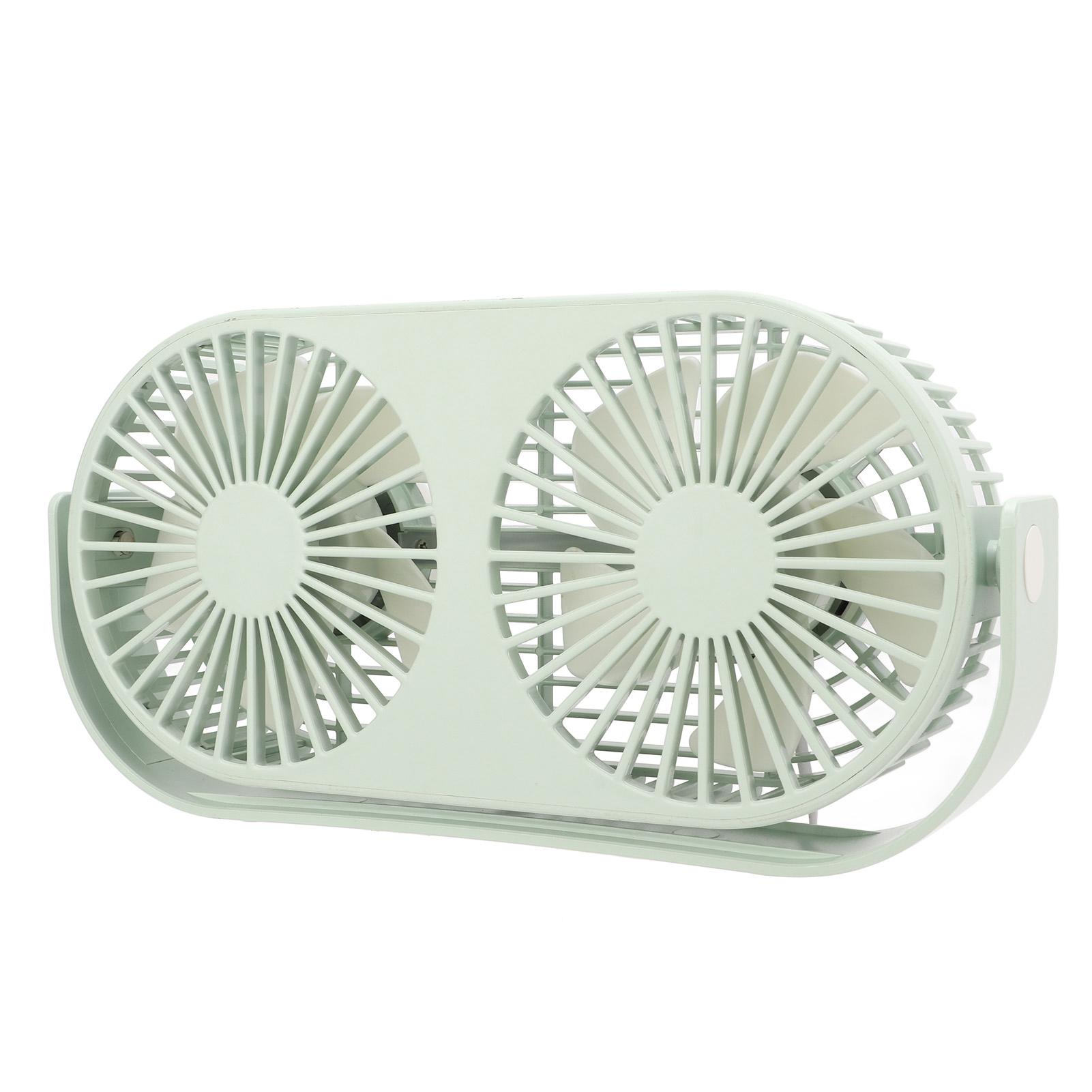 

Double Fan USB Charging Fast Heat Dissipation 360 degrees Rotation Double Head Fan Desk Fan for Dormitory Desktop Home