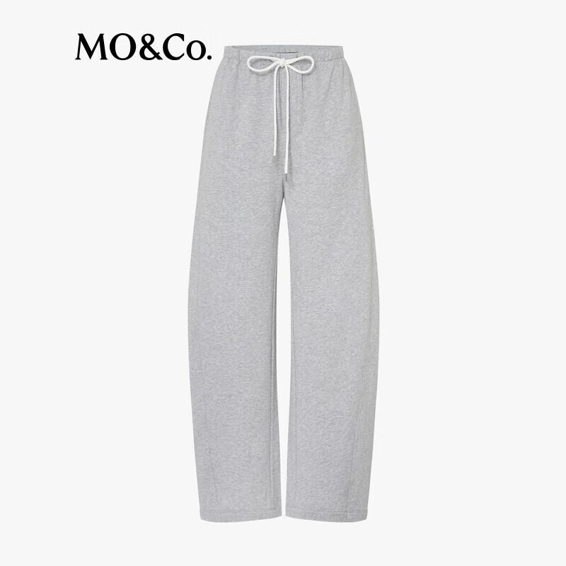 MO&Co. Women's Cotton Drawstring High-Waist Straight Leg Sweatpants