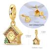 Original Copper Charm Bead Openable Gold Cuckoo Clock Pendant Fit Original Bracelets Necklace Diy Accessories