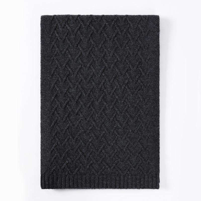 Winter new jacquard solid color cashmere scarf men and women thickened fashion warm wool scarf scarf scarf