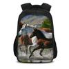 Horse Double-layer Backpack Animal Horse 3D Printed Large Capacity Student New Handsome Casual Backpack