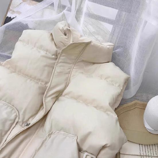 Women's Puffer Vest Casual Sleeveless Hooded Zip Up Jacket Quilted Stand Collar Coat with Pockets Winter Warm Outerwear