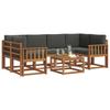 Outdoor Sofa Set with Cushions 7 pcs Natural and Anthracite