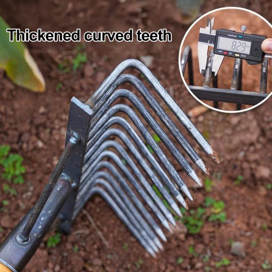 Steel Weeding Rake Detachable Gardening Hand Weeder Heavy-Duty Weeding Rake for Soil Loosening Raking Vegetable Field