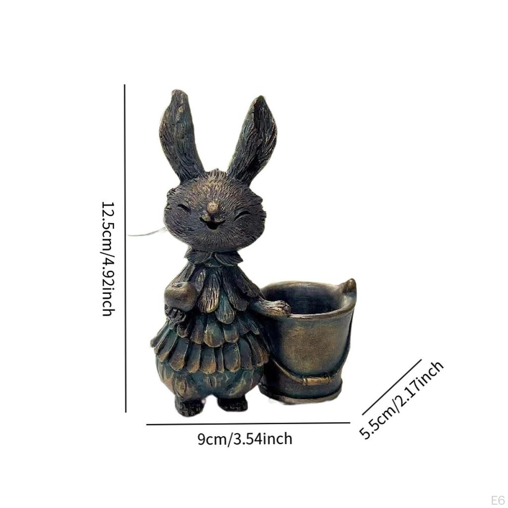 Bunny Figurine for Easter Flower Pot Centerpiece Rabbit Sculpture Home Decor