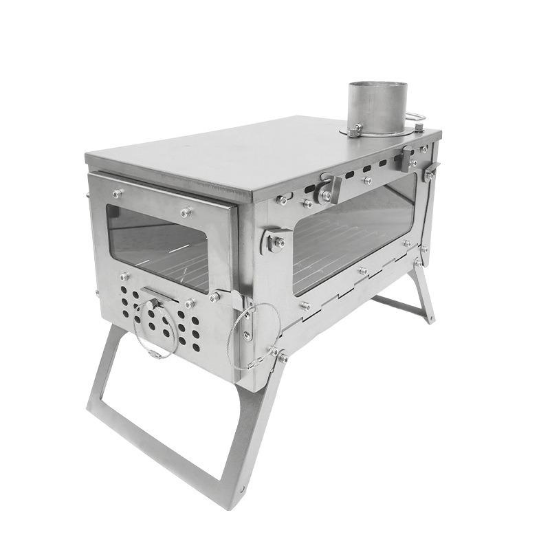 WT-star Stainless Steel Foldable Wood Stove for Outdoor Camping and Hiking