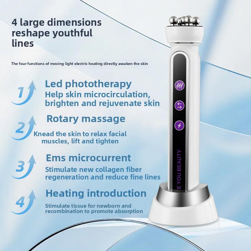 Facialuse Hot Spin Instrument 4-in-1 EMS Face MassagingTool Hot Spin Lifting Micro Electric Heating Introducer