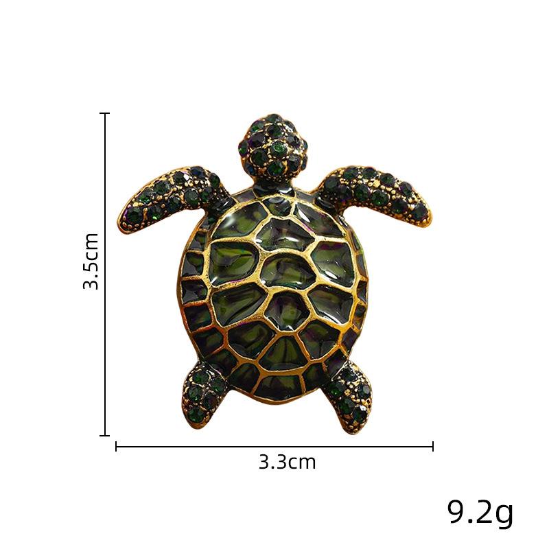 Vintage Rhinestone Cute Cartoon Turtle Animal Brooches For Women Men Coat Clothing Accessories Brooch Pins Party Jewelry Gifts