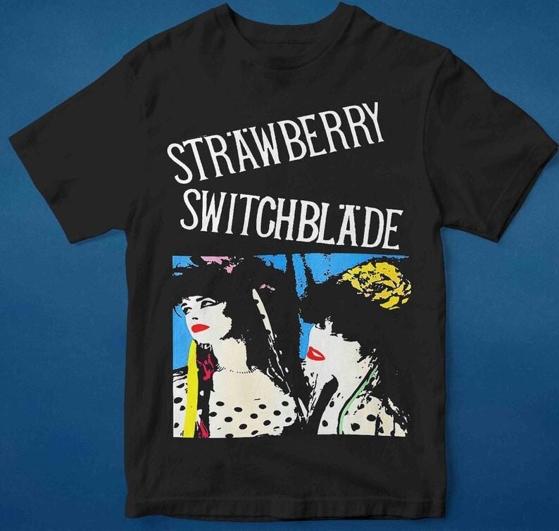 Strawberry Switchblade t shirt, black shirt, gift for fan, pop rock band shirt S разноцветный