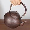 Vintage Large Size Copper Coffee Pot,Hammer Texture Weave Handle 1500 Ml Heat Resistant Filter Water Kettle,Handcrafted Teapot
