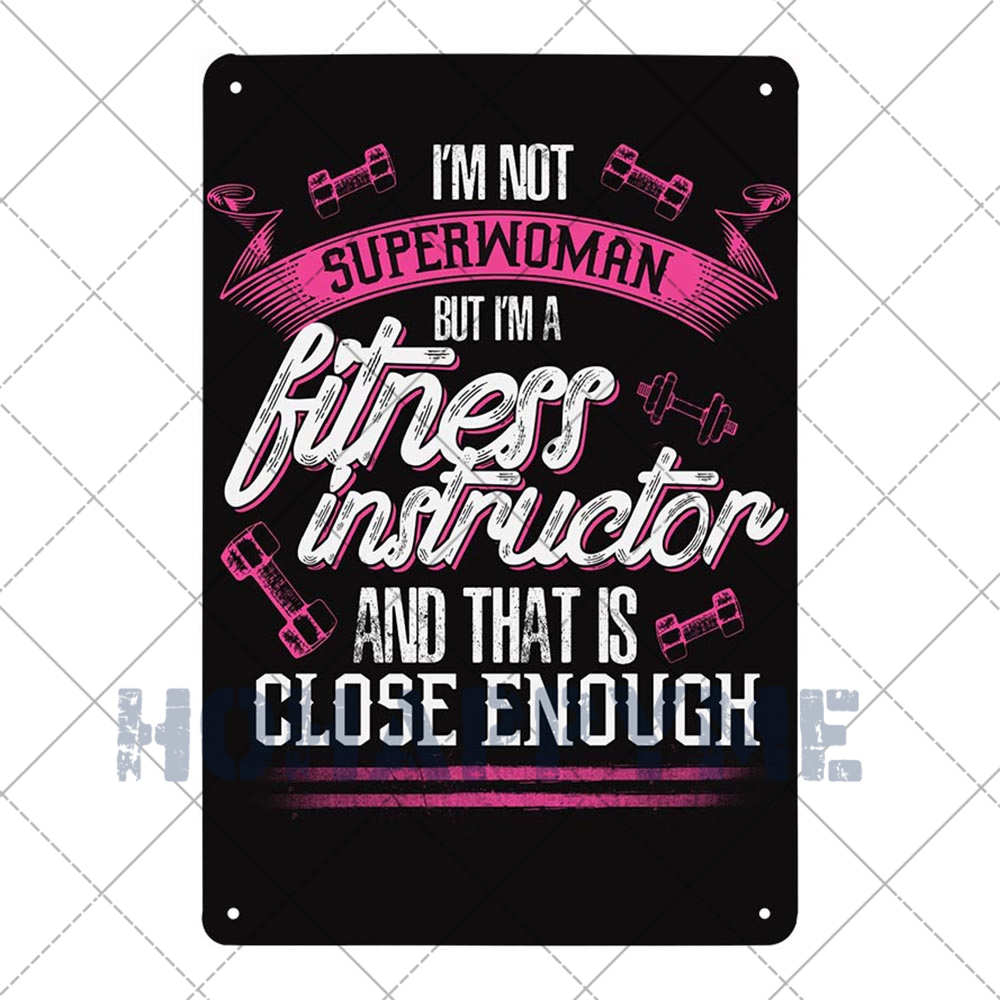 GYM Signs Tin Painting Metal Vintage Plaque Decoration Metal Wall Art Sportsman Retro Poster Iron Plate Home Decor 20x30cm
