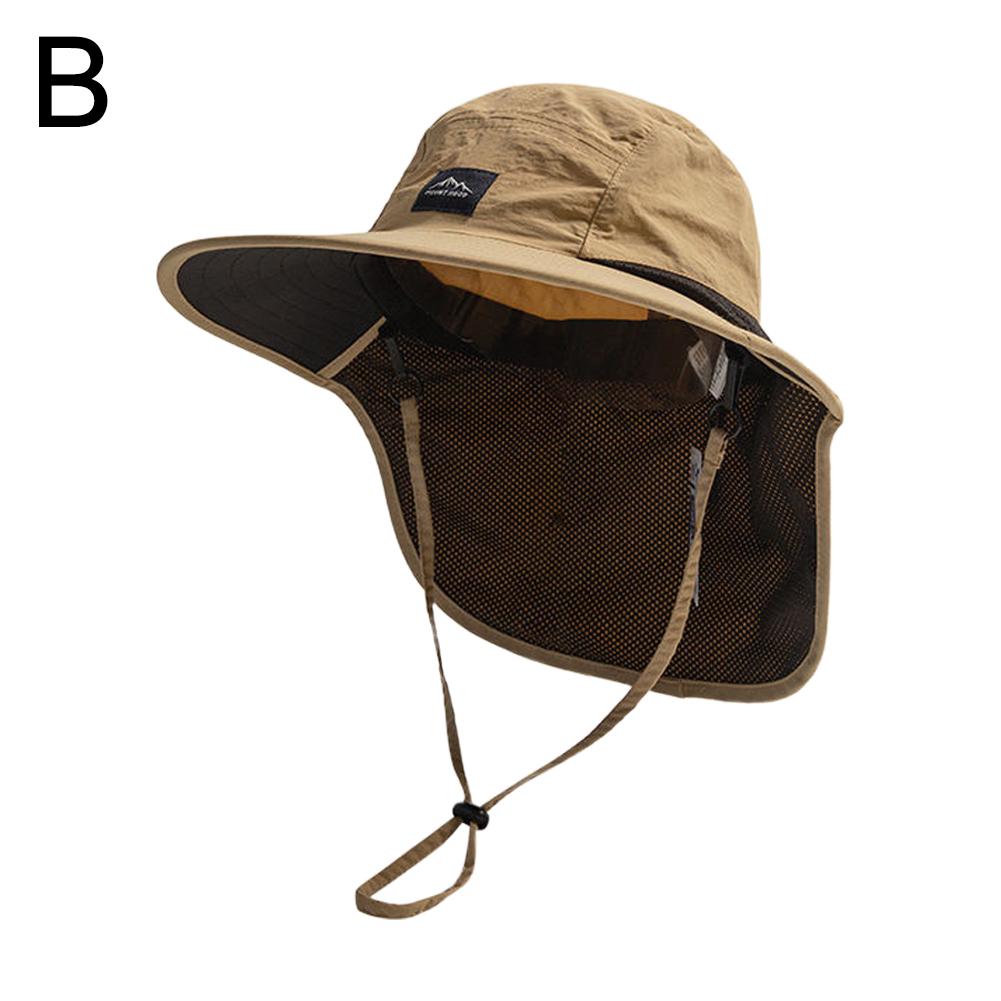 Unisex Summer Wide Brim Waterproof And Quick-drying With Hat Panama Uv Fisherman Caps Mesh Breathable Neck Protection