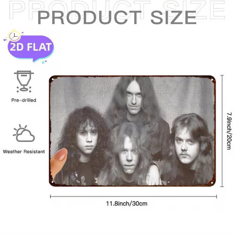 Tin Sign x Vintage Rock Band Collage Poster Metal Plaque Wall Art for Home Bar Pub Garage Retro PreDrilled Weather Resi