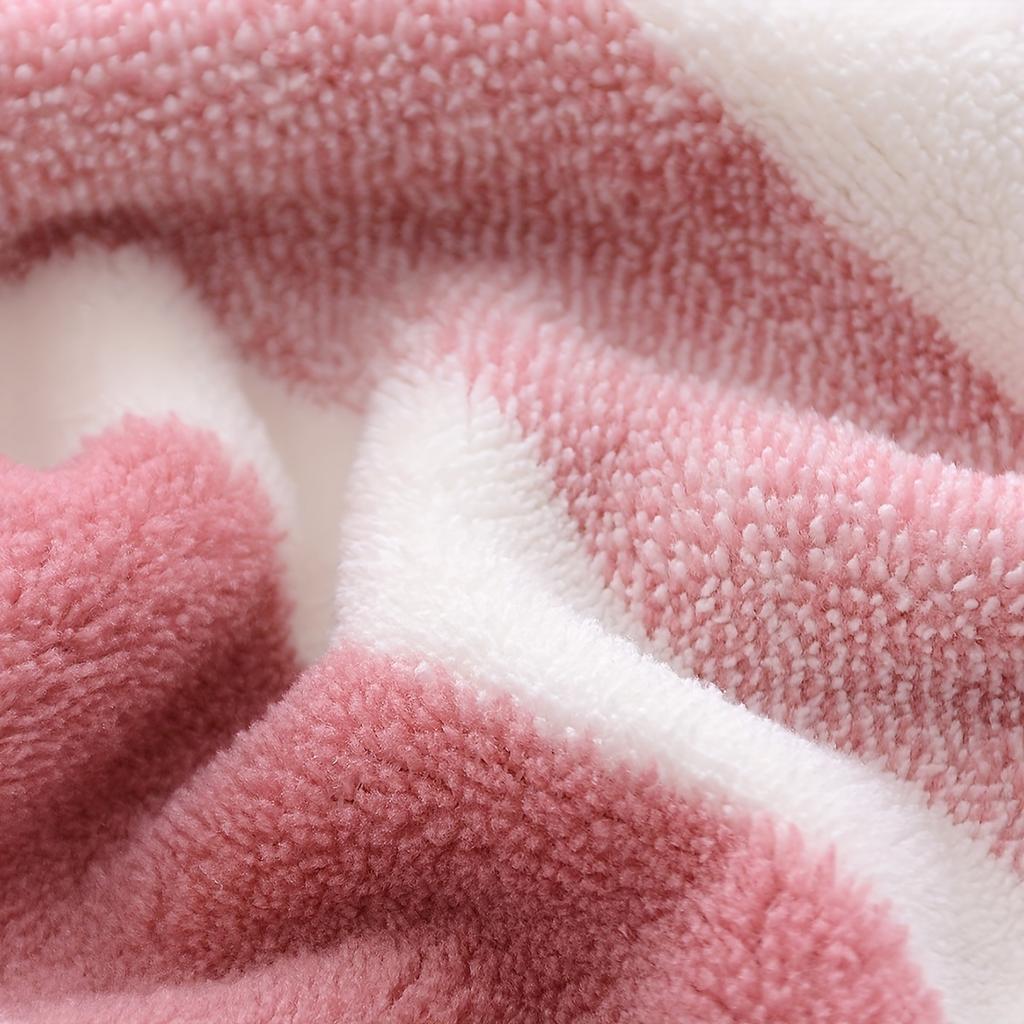 3pcs High Absorbency Wide Strip Hand Towels with Bow Tie, Modern Coral Velvet Quick-Dry, Absorbent Soft Polyester & Nylon, Knitted Superfine Fiber