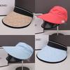 Summer Womens Black Vinyl Open Top Hat With Wide Brim For Sun Protection Sunhat For Outdoors