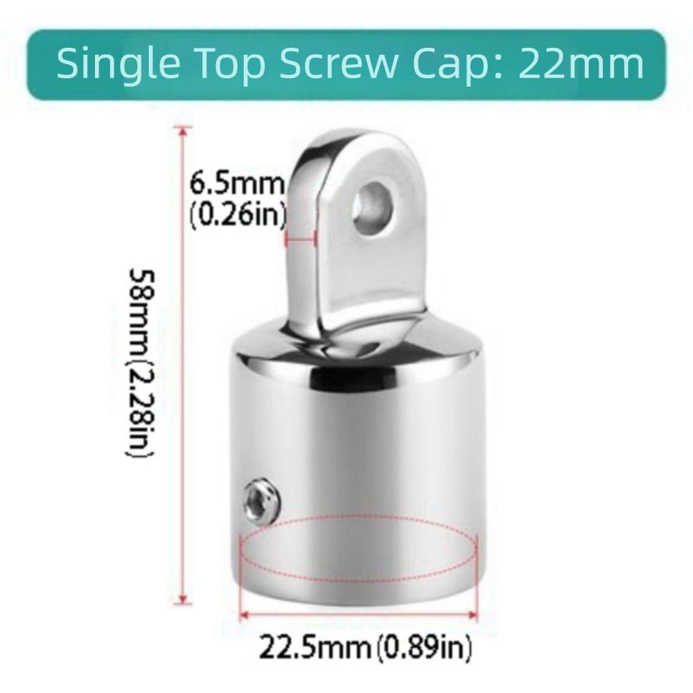 316 Stainless Steel Deck Hinge Slide Cap 22mm Pipe Canopy Tube End External Eye End Yacht Canopy