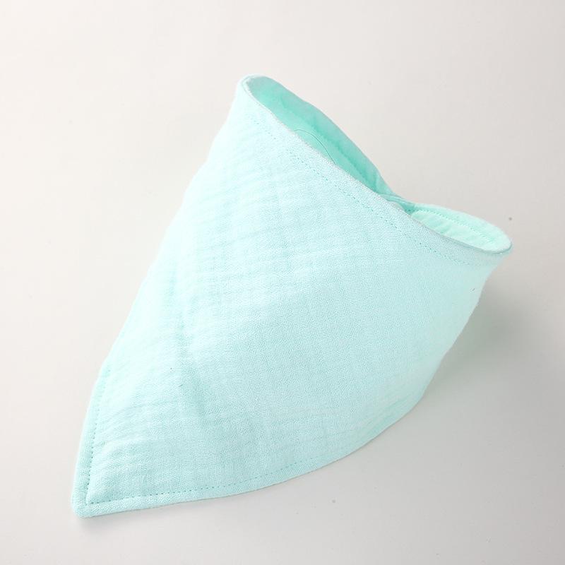 Double Layer Muslin Cotton Baby Bib - Solid Color Triangle Scarf