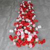 Uflower 3D Red Rose Hydrangea Flower Row Luxury Wedding Arch Backdrop Floor Table Centerpiece Event Decor