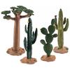 Realistisches PVC-Tiermodell Szene Dekor Tropische Wüstenbäume Kaktus und Baobab-Baum Set