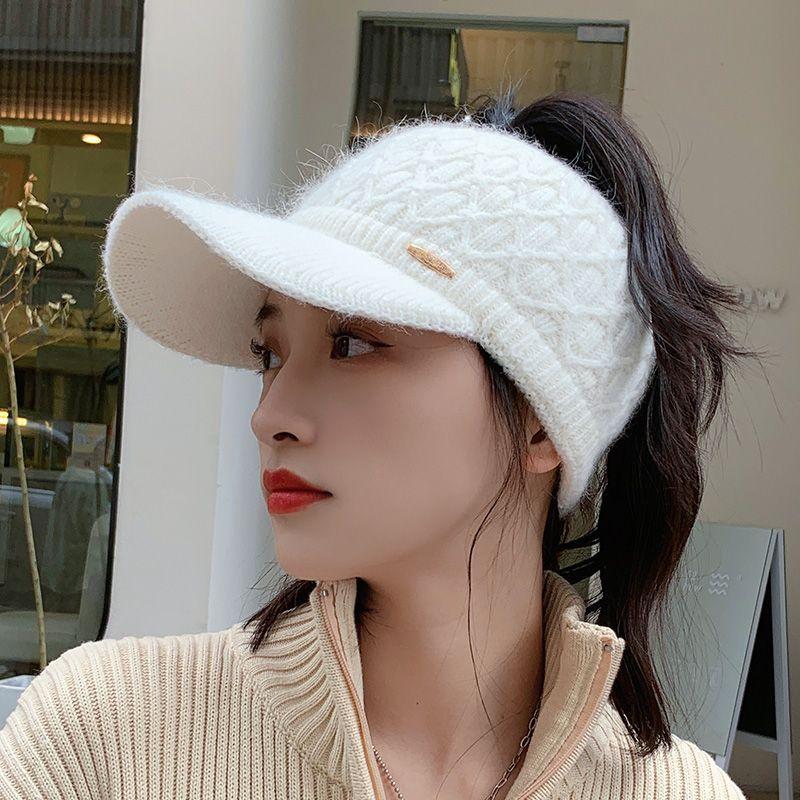 Fleece Thickened Empty Top Wool Cap Topless Cap Women's Autumn and Winter Warm Leisure Sports Hat