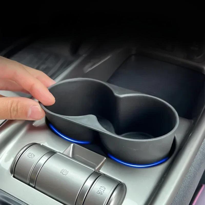 For Byd Dolphin - Center Console Cup Holder Insert Car Water Cup Phone Sunglasses Storage Box Tpe Non-Slip Organizer,