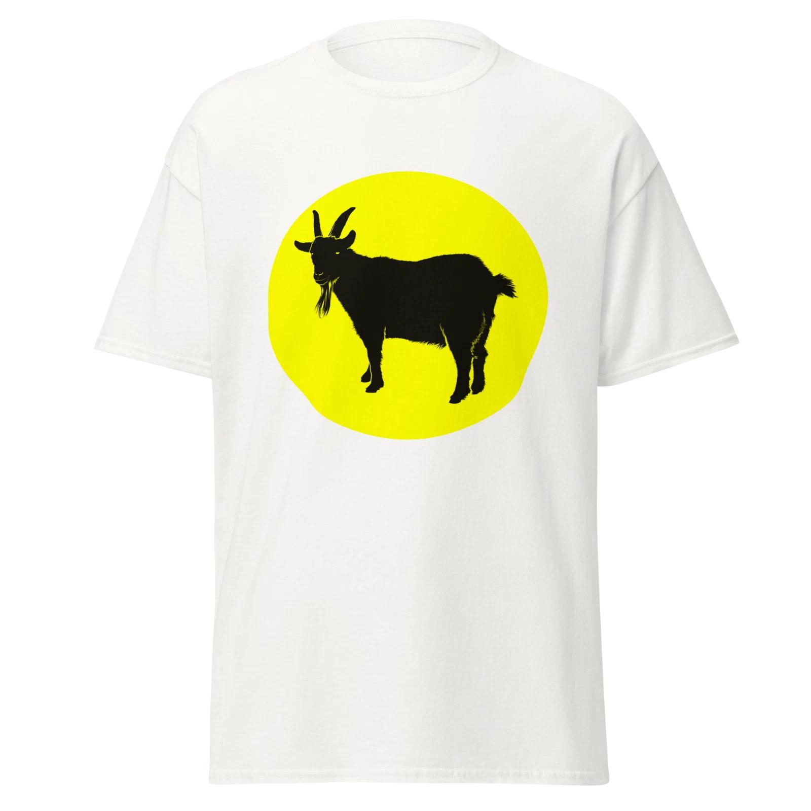 Goat Mens Classic T Shirt Cartoon Design Soft Cotton Tee S