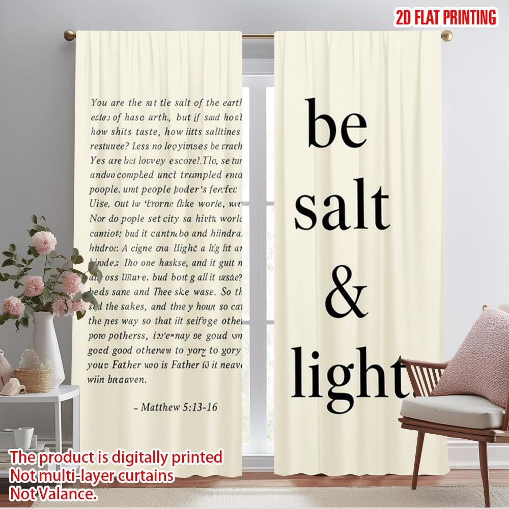 

2 шт. 2D плоская печать Занавес для сцены Будьте солью и светом 100% полиэстер Без электричества Праздничный праздник для класса 52.50×116.00 CM 2pcs